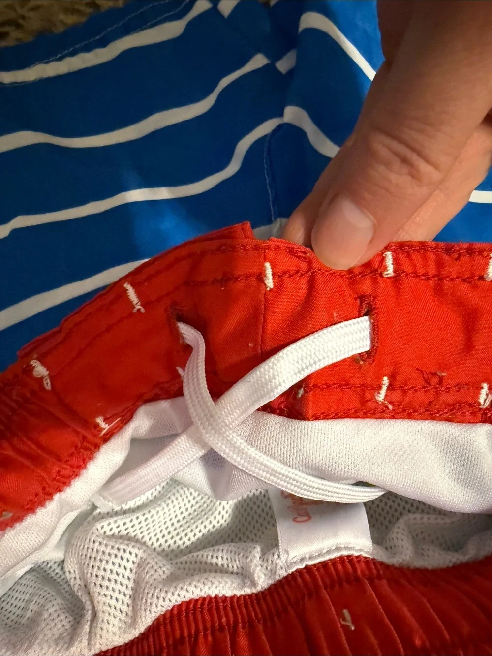 Cat & Jack Blue Striped Swim Trunks